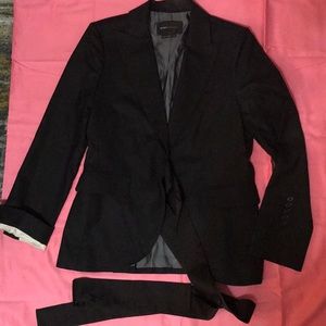 BCBG Max Azria Wool Tuxedo Style Wrap Jacket